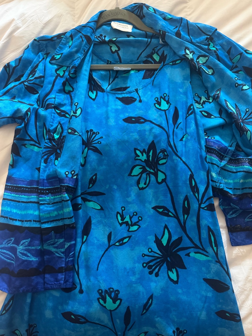 2Pc Vintage 90s Tie Dye Rayon Vacation Summer Tourister Matching Set Dress Shirt